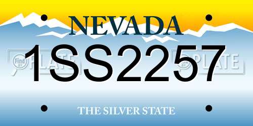 1SS2257 Nevada License Plate