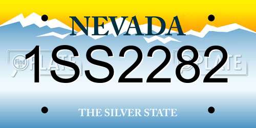 1SS2282 Nevada License Plate