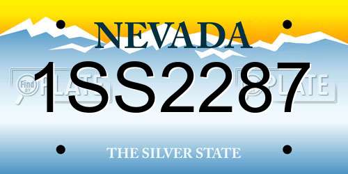 1SS2287 Nevada License Plate