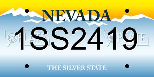 1SS2419 Nevada License Plate