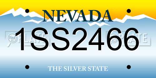 1SS2466 Nevada License Plate