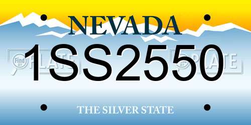 1SS2550 Nevada License Plate