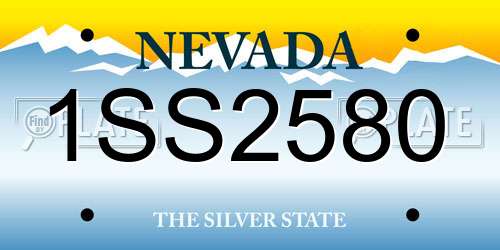 1SS2580 Nevada License Plate