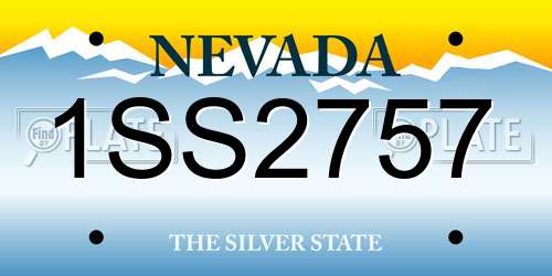 1SS2757 Nevada License Plate