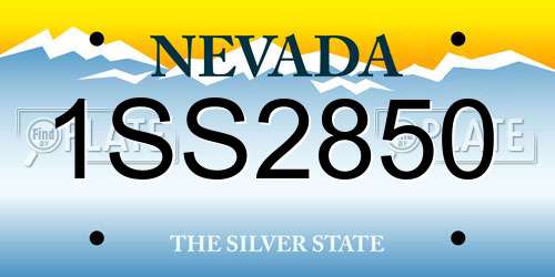 1SS2850 Nevada License Plate