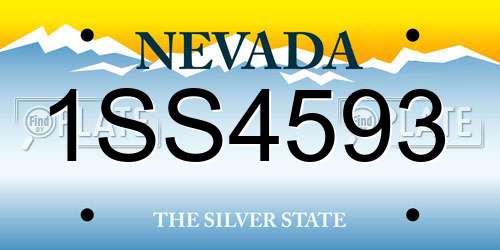 1SS4593 Nevada License Plate