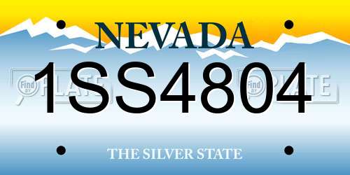 1SS4804 Nevada License Plate