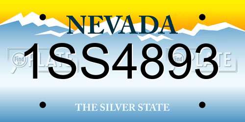 1SS4893 Nevada License Plate
