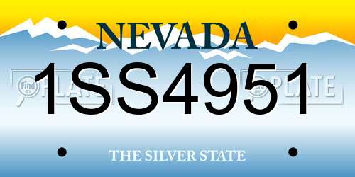 1SS4951 Nevada License Plate
