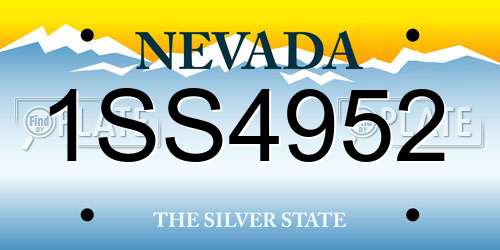 1SS4952 Nevada License Plate