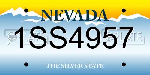 1SS4957 Nevada License Plate