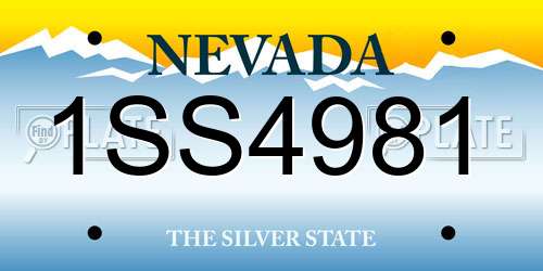 1SS4981 Nevada License Plate