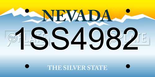 1SS4982 Nevada License Plate