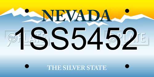 1SS5452 Nevada License Plate