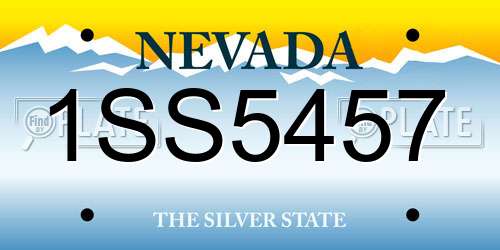 1SS5457 Nevada License Plate