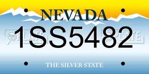 1SS5482 Nevada License Plate