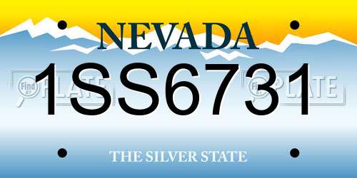 1SS6731 Nevada License Plate