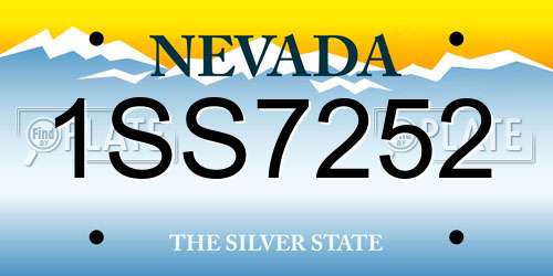 1SS7252 Nevada License Plate