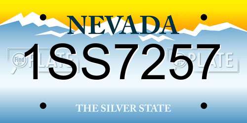 1SS7257 Nevada License Plate