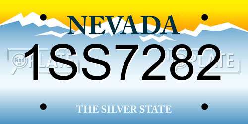 1SS7282 Nevada License Plate