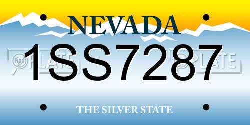 1SS7287 Nevada License Plate