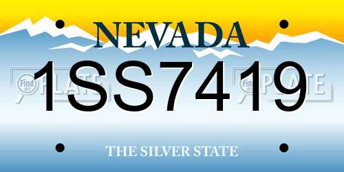 1SS7419 Nevada License Plate