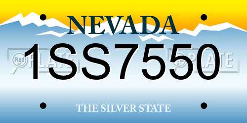 1SS7550 Nevada License Plate