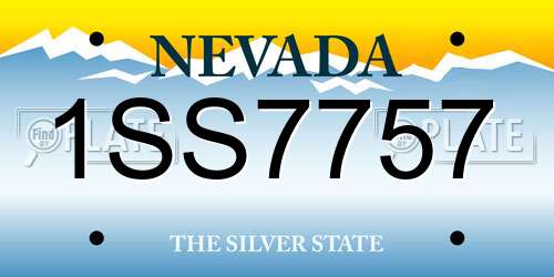 1SS7757 Nevada License Plate