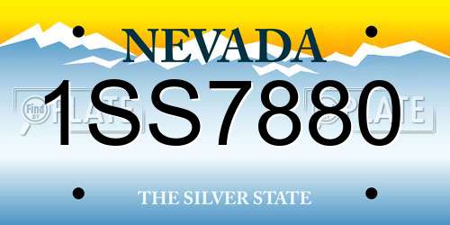 1SS7880 Nevada License Plate