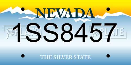 1SS8457 Nevada License Plate