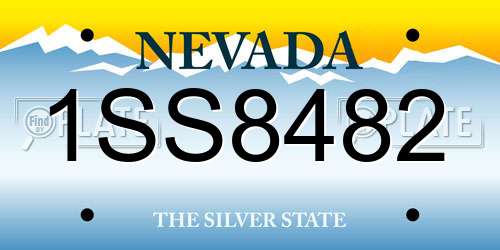 1SS8482 Nevada License Plate
