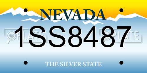 1SS8487 Nevada License Plate