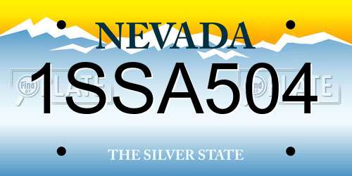 1SSA504 Nevada License Plate