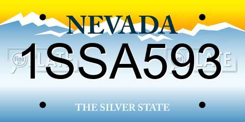 1SSA593 Nevada License Plate