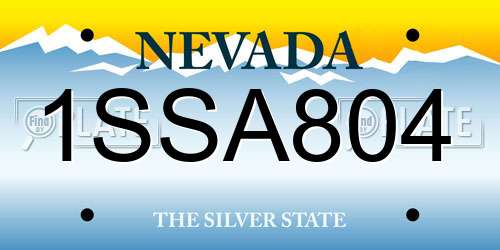 1SSA804 Nevada License Plate