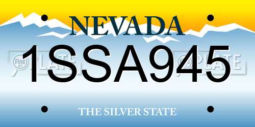 1SSA945 Nevada License Plate
