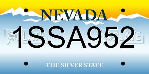 1SSA952 Nevada License Plate