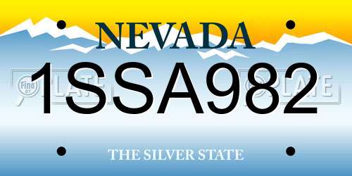 1SSA982 Nevada License Plate