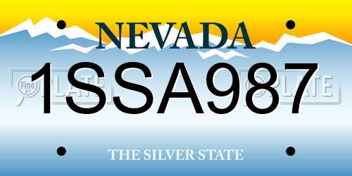 1SSA987 Nevada License Plate