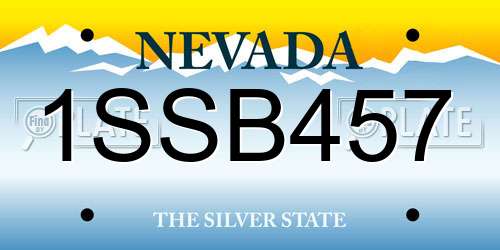 1SSB457 Nevada License Plate