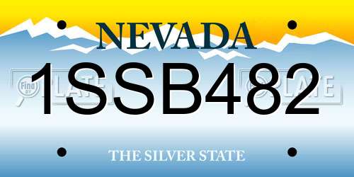 1SSB482 Nevada License Plate