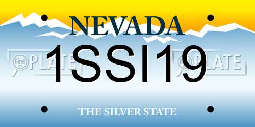 1SSI19 Nevada License Plate