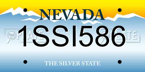 1SSI586 Nevada License Plate