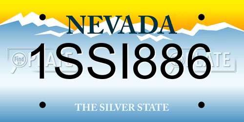 1SSI886 Nevada License Plate