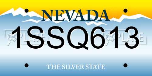 1SSQ613 Nevada License Plate