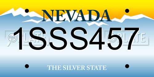 1SSS457 Nevada License Plate