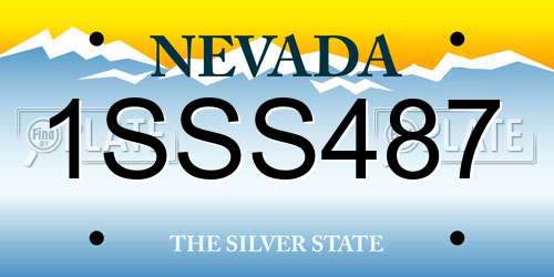 1SSS487 Nevada License Plate