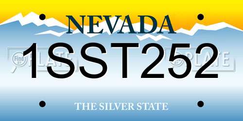 1SST252 Nevada License Plate