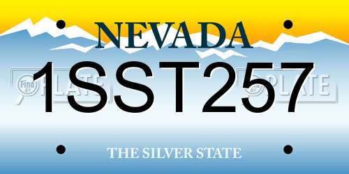 1SST257 Nevada License Plate