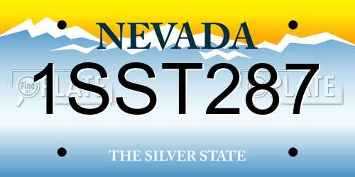 1SST287 Nevada License Plate